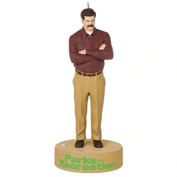 Parks and Recreation Ron Swanson Ornament Hallmark 2023 with Sound - Picture 1 of 4